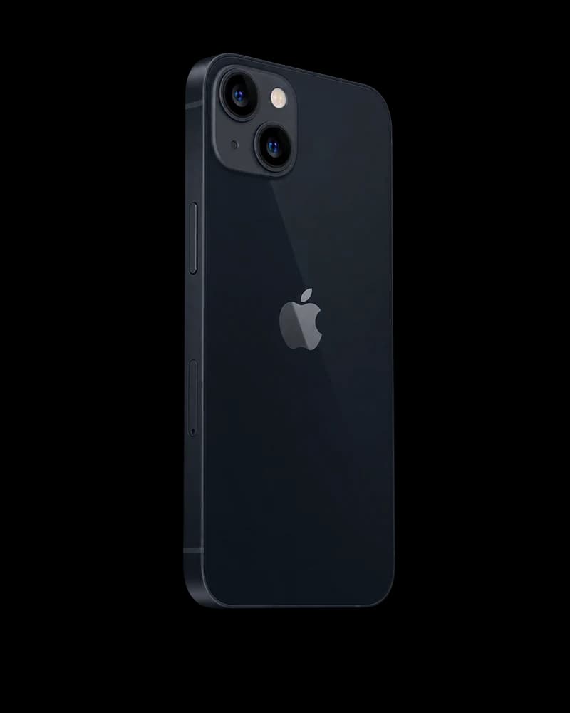 iPhone 13 in midnight, back view