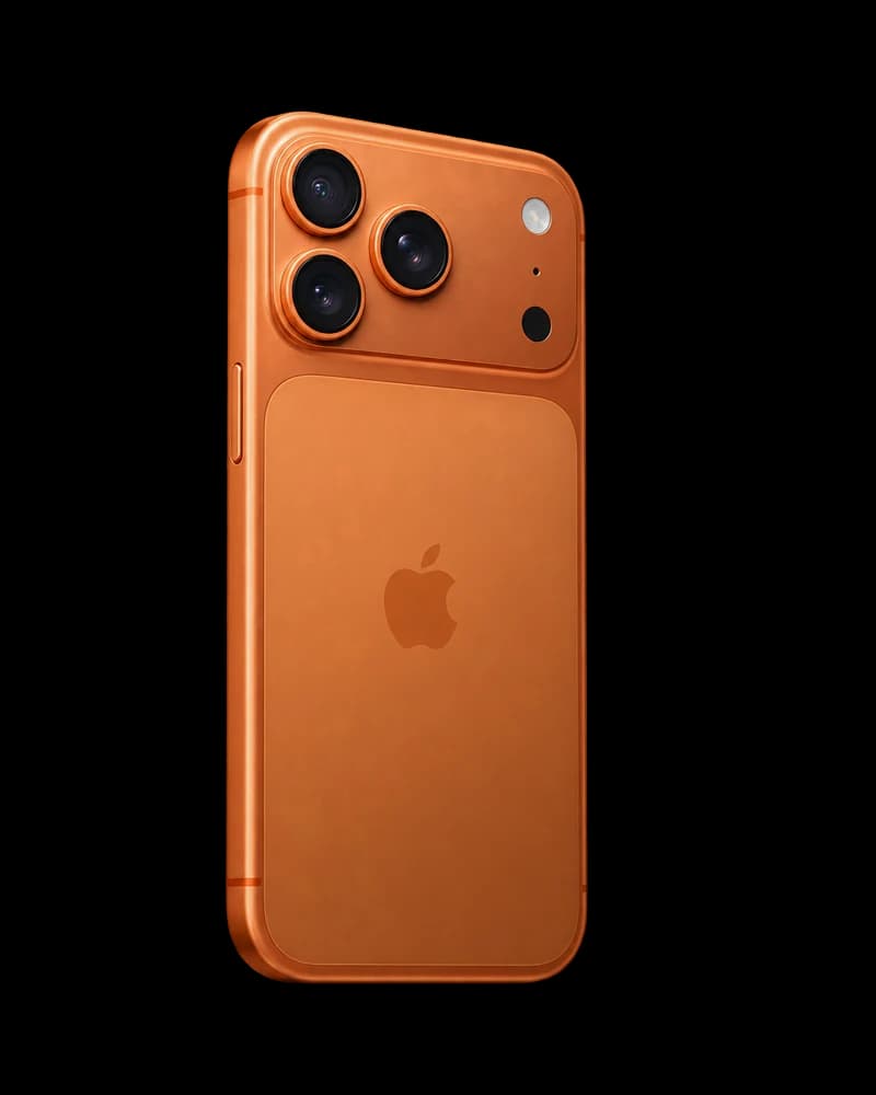 iPhone 17 Pro in cosmic orange