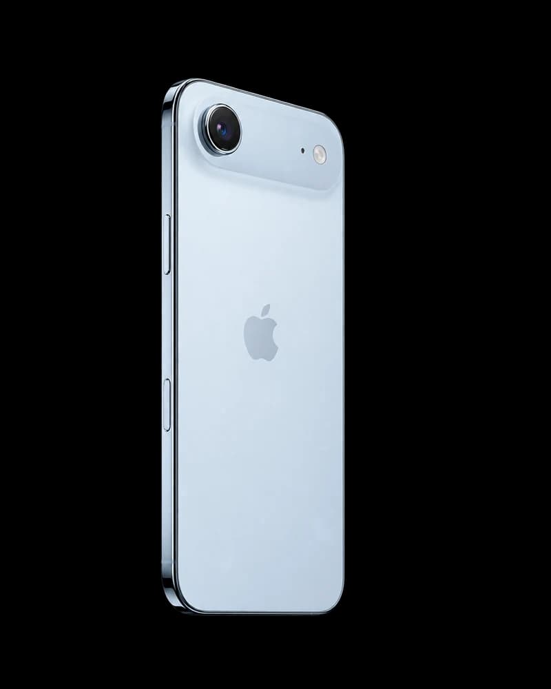 iPhone Air in sky blue, back view